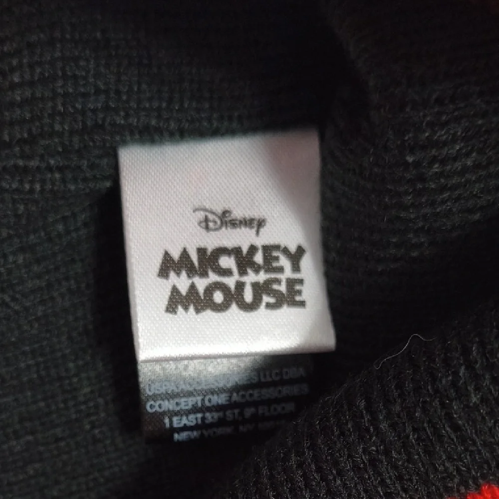 Disney Black and Red Mickey Mouse Pom-Pom Hat Youth